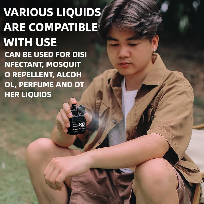 Portable 80ml Spray Bottle - Outdoor Cosmetic Container for Alcohol & Perfume with Backpack Hook - Camping Hiking Gadget
