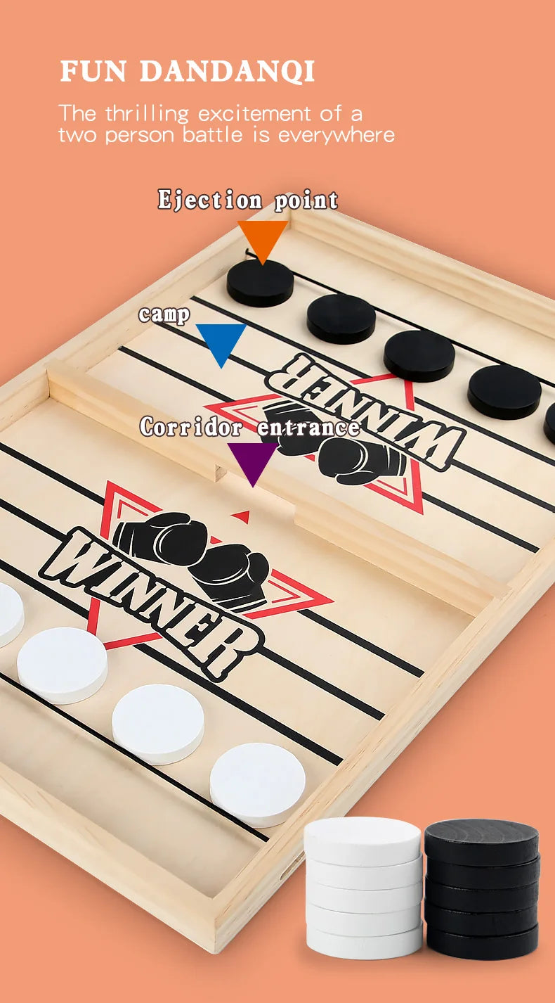 Fast-Paced Table Hockey Desktop Battle Game - Interactive Parent-Child Chess Board Puzzle Sling Toy for Children Party Winner