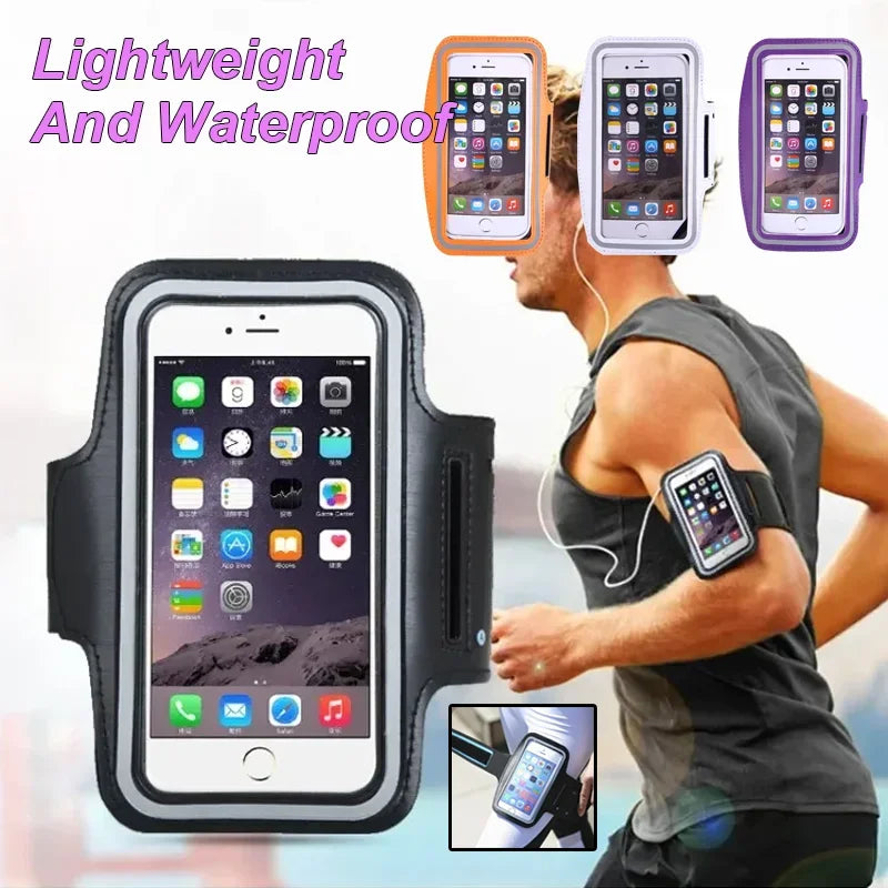 5.5 Inch Sports Phone Armband - Universal Smartphone Holder for Running and Gym (Compatible with Samsung and iPhone)