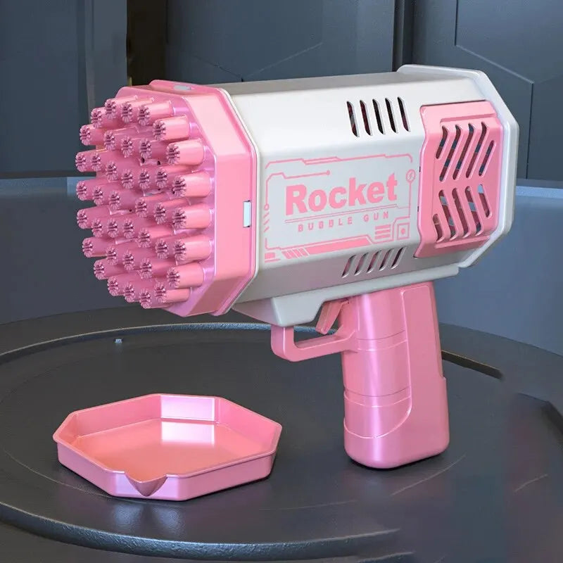 Electric Automatic Bubble Gun - 40 Hole Rocket Launcher Style Handheld Portable Party Toy Birthday Gift (Bubble Water Not Included)