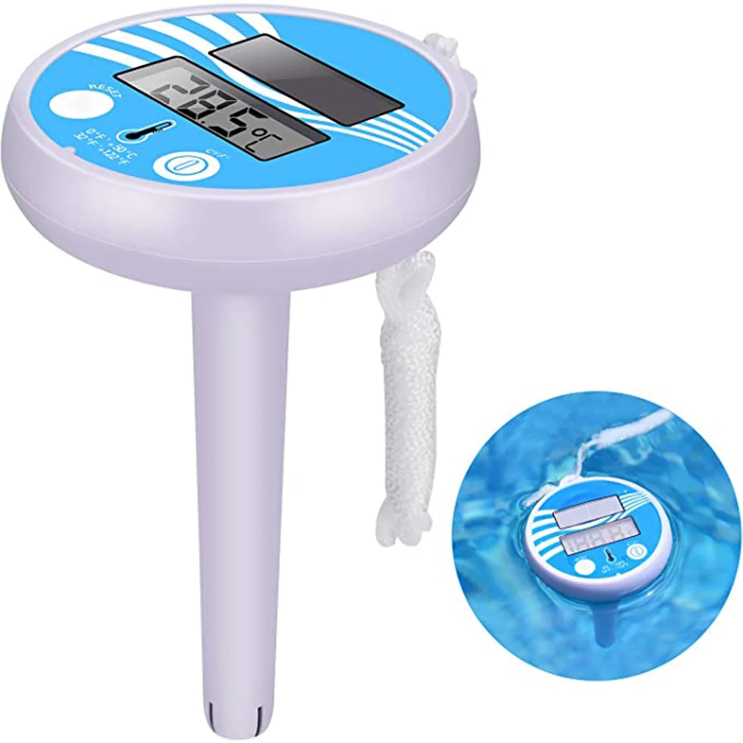 Solar-Powered Waterproof Pool Thermometer with Precision Scale for Universal Swimming Pool Compatibility