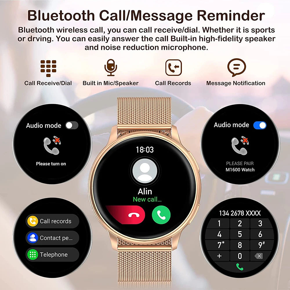 Bluetooth Call Smart Watch Women / Men Custom Dial Watches Sport Fitness Tracker Heart Rate Smartwatch For Android IOS Y22