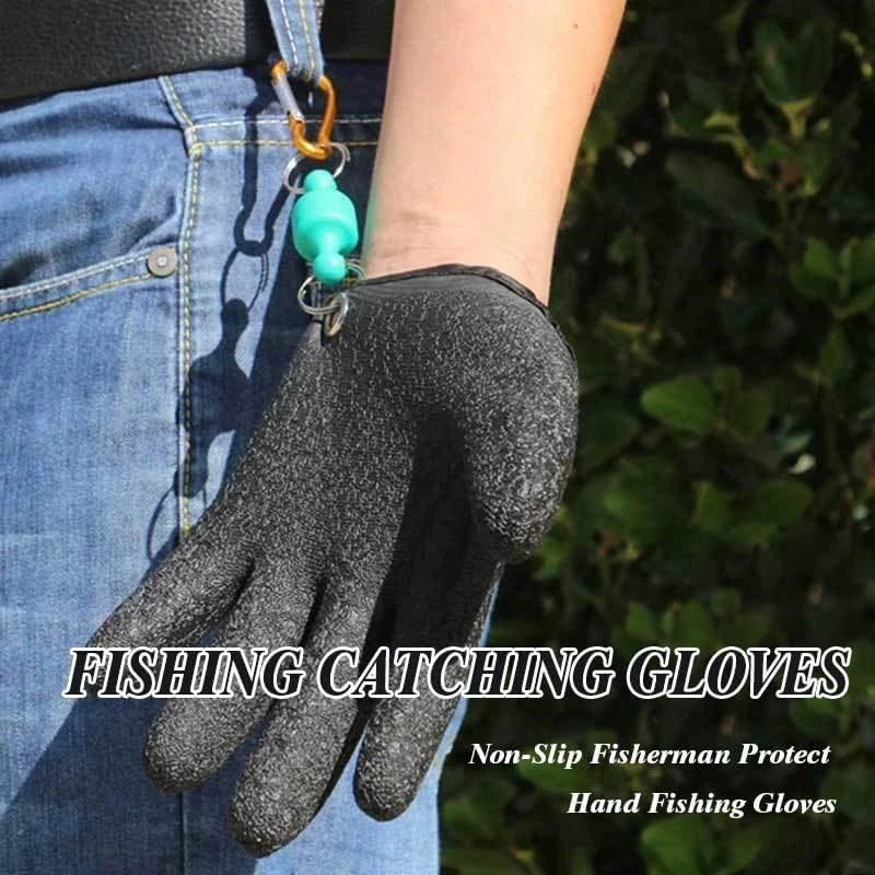 Waterproof Anti-Slip Fishing Gloves with Magnet Release - Puncture & Scrape Protection for Safe Fish Catching