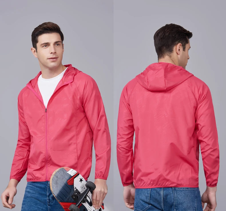 Unisex Waterproof Hiking Jacket - Sun Protection Windbreaker for Outdoor Camping & Climbing
