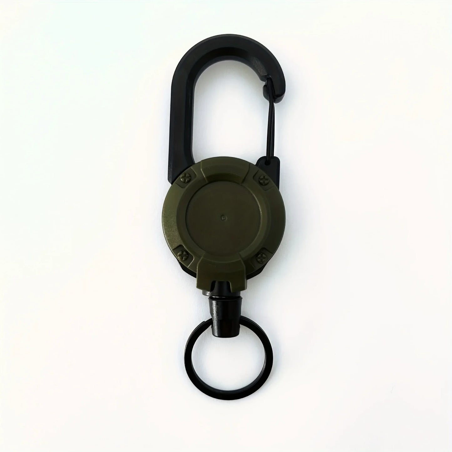 Heavy Duty Retractable Badge Reel Keychain with Carabiner Clip - Extendable Key Chain Holder for Men's Outdoor Bags (1/2/4 Pack Options)