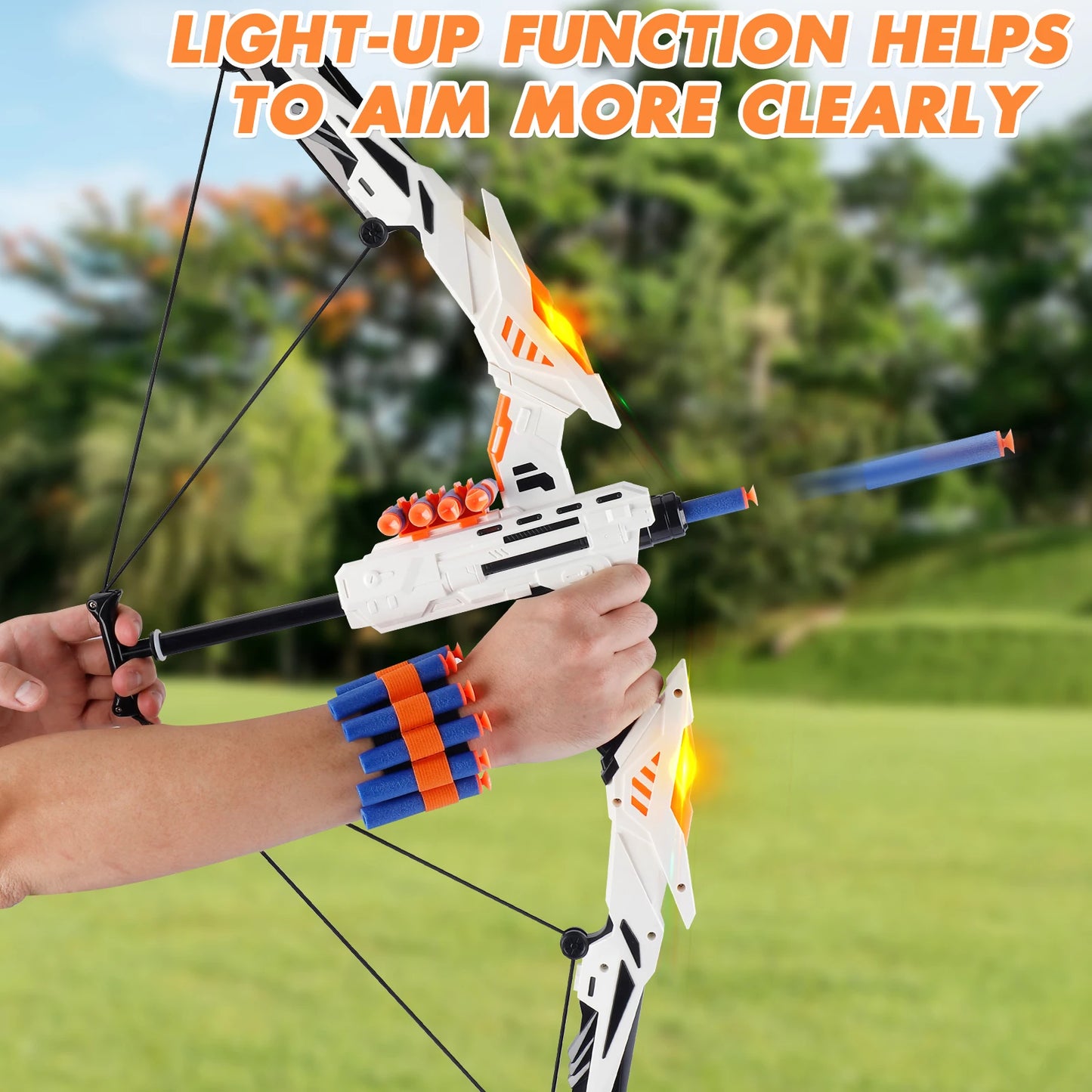 Kids Soft Dart Archery Toy Set with LED Lights