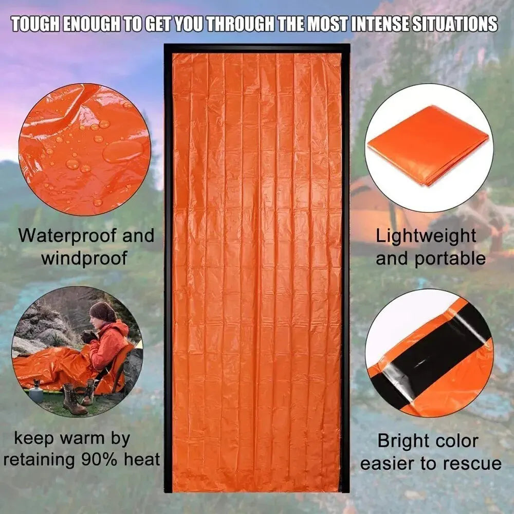 Ultra Waterproof Mylar Thermal Lightweight Survival Sleeping Bag for Camping & Hiking