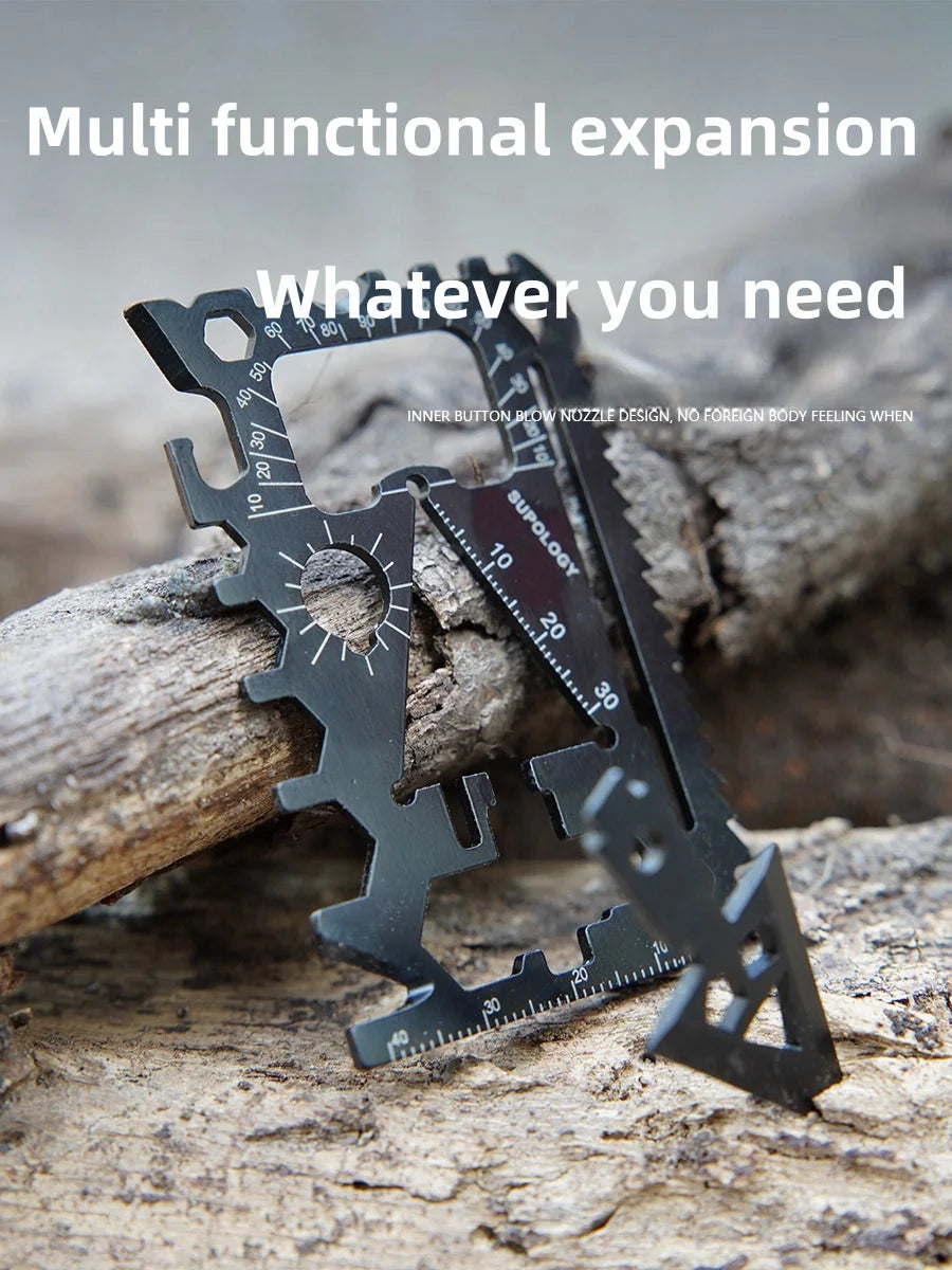 18-in-1 Multi-Functional Survival Card Tool - Portable Outdoor Wildlife Emergency Equipment