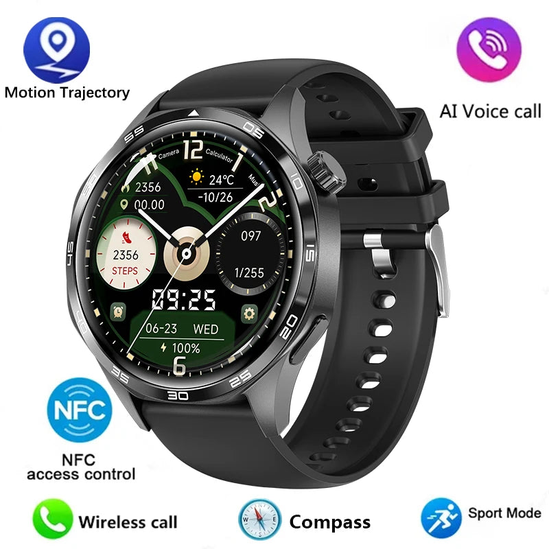 GT5 Pro Smart Watch - Men's 2024 AMOLED HD Smartwatch with Bluetooth Calling, GPS, NFC, Heart Rate Monitor & Compass