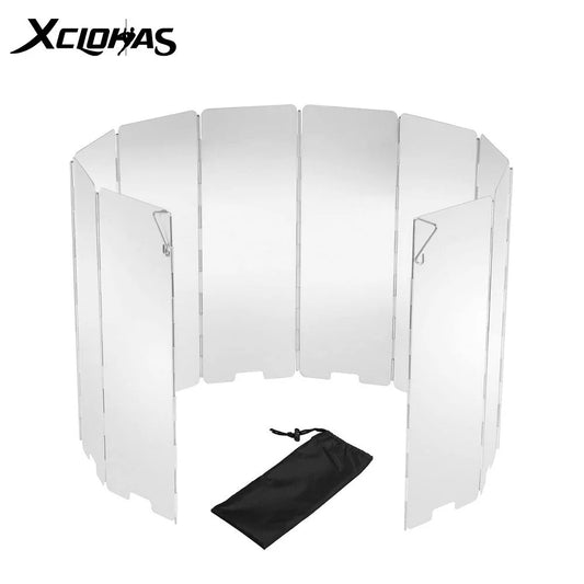 Aluminum Alloy Wind Shield Screen for Gas Stove - Windproof Camping Burner Guard (8/9/10/12/14/16 Plates) - Outdoor Picnic Cooking Accessory