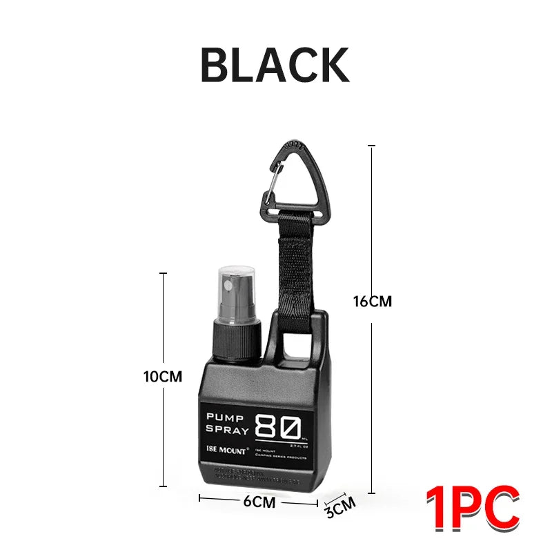 Portable 80ml Spray Bottle - Outdoor Cosmetic Container for Alcohol & Perfume with Backpack Hook - Camping Hiking Gadget