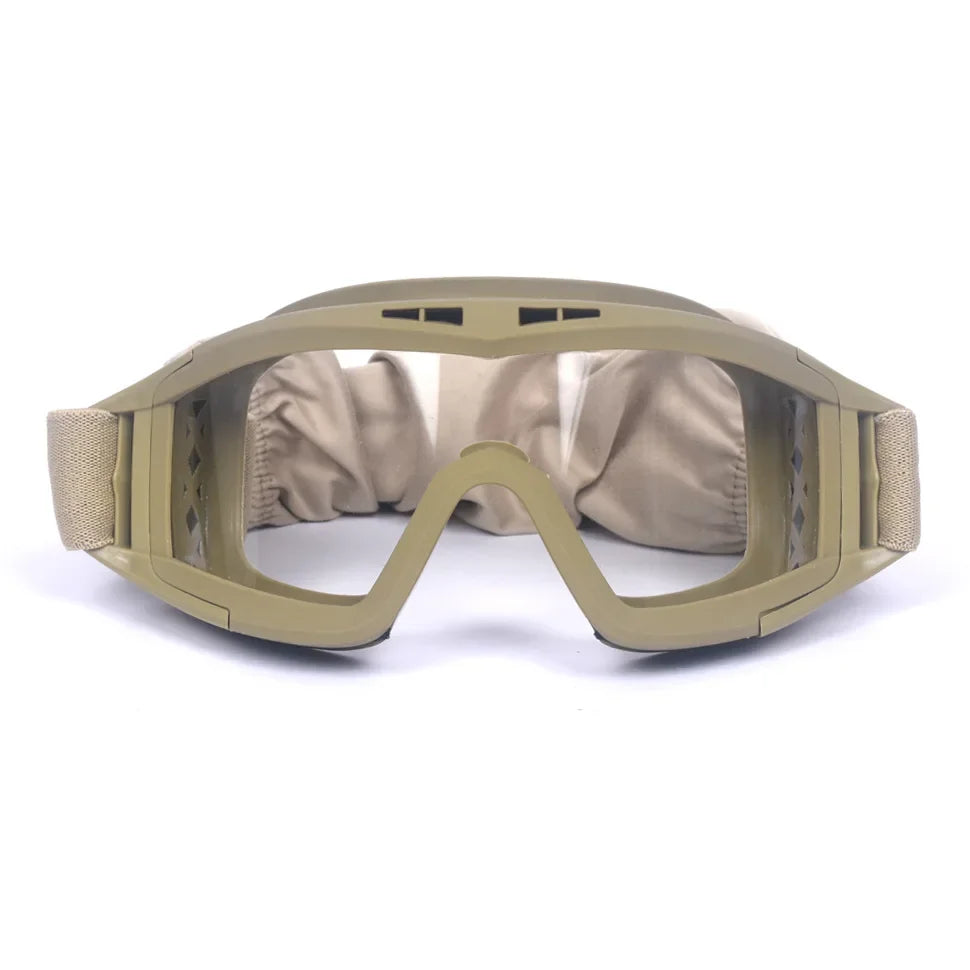 Tactical Airsoft Goggles - 3 Interchangeable Lens - Windproof Dustproof Protection for Shooting, Motocross, Motorcycle & Mountaineering