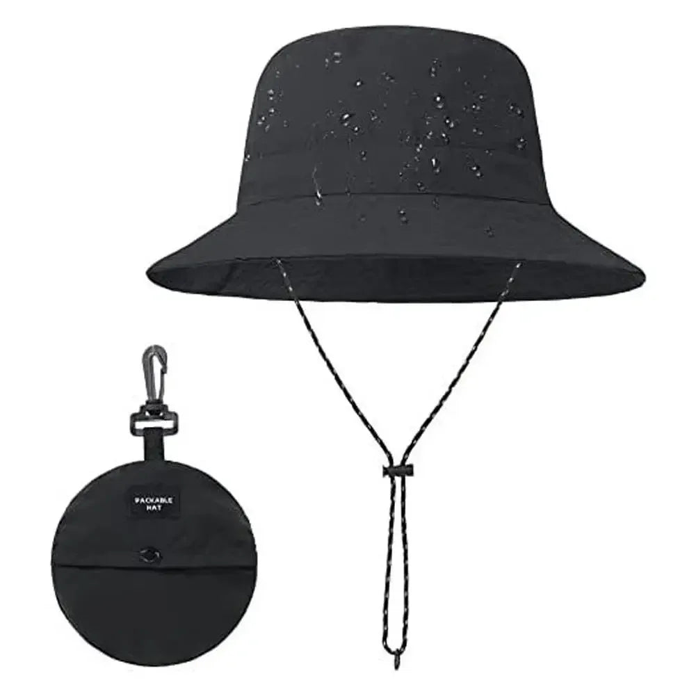 Unisex Waterproof Panama Bucket Hat - Anti-UV Sun Protection for Outdoor Camping, Hiking & Mountaineering