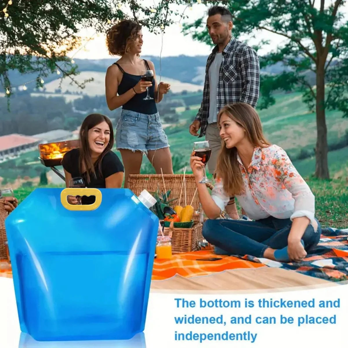 Portable Waterproof Folding Water Containers Set (3pcs) - Large Volume Collapsible Water Bottles for Camping & Outdoor Activities