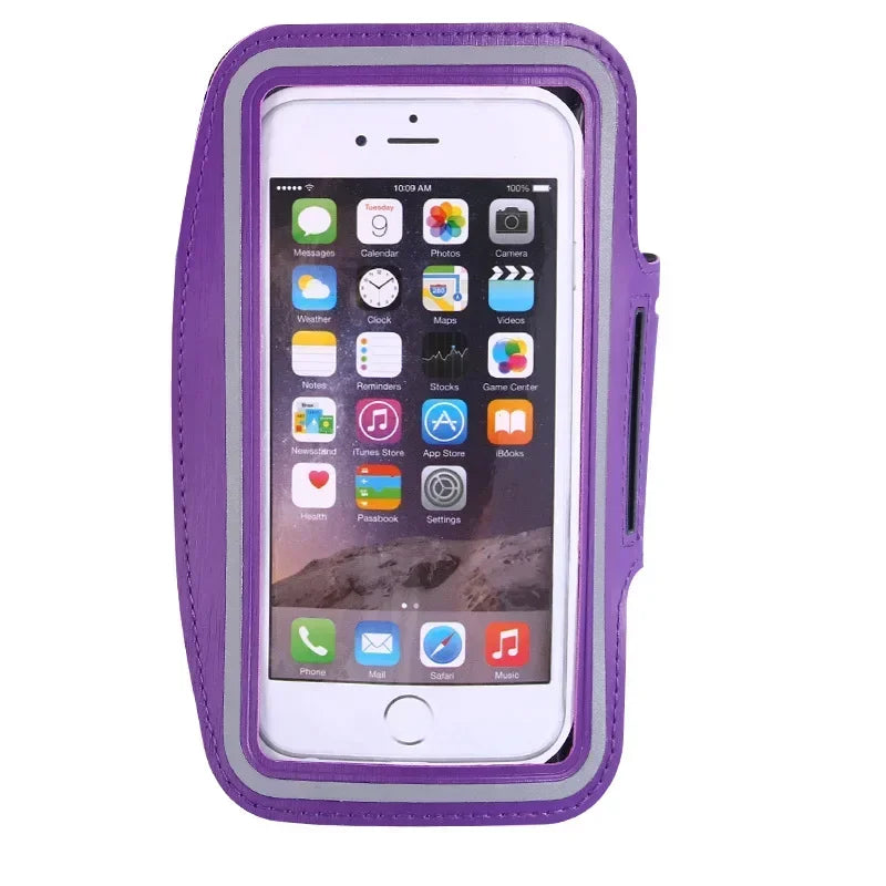 5.5 Inch Sports Phone Armband - Universal Smartphone Holder for Running and Gym (Compatible with Samsung and iPhone)