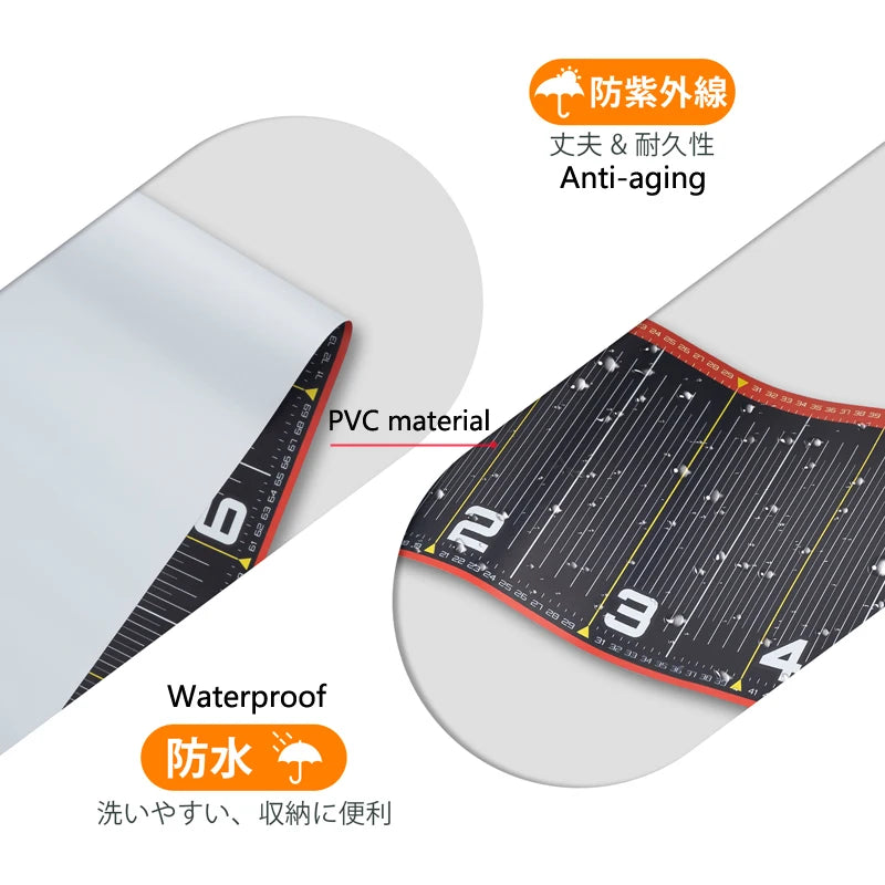Foldable Waterproof Fishing Ruler 135cm/53in - PVC Fish Measuring Tape Sticker with Tackle Accessories