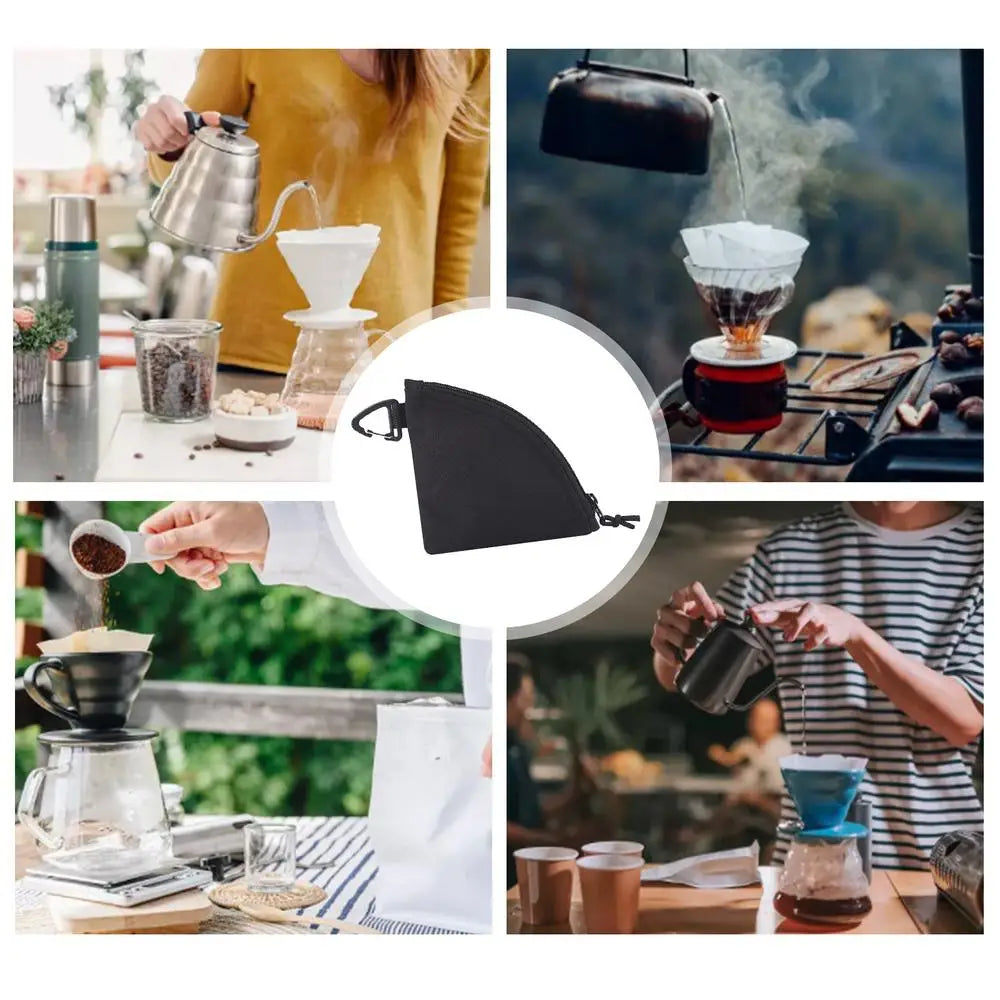 Waterproof Coffee Filter Storage Pouch - Dustproof Reusable Bag for Home, Camping & Hiking