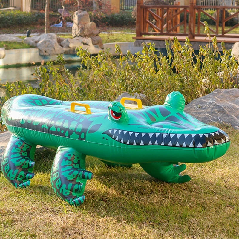 Crocodile-Shaped Inflatable Water Float - Swimming Pool Toy for Kids & Adults