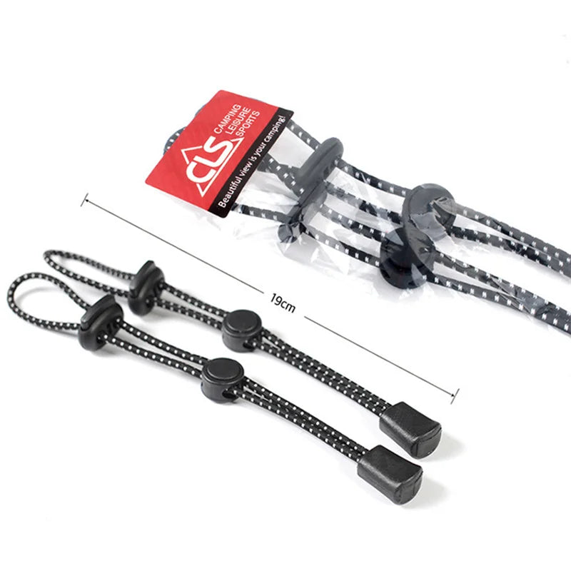 Hiking Pole Holder Set - 2 Pack Backpack Walking Stick Attachment Straps with Tie Cord Rope for Trekking, Camping & Mountain Outdoor Sports