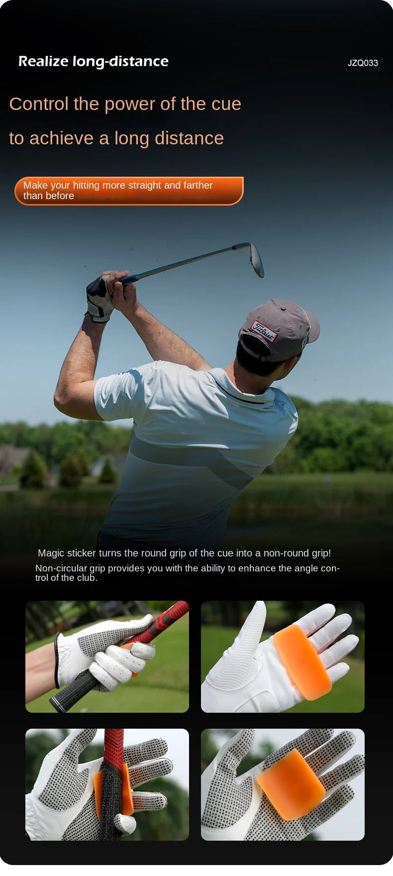 Golf Training Aid - Silicone Magic Stick for Enhanced Ball Control & Grip Correction - Practice Tool JZQ033