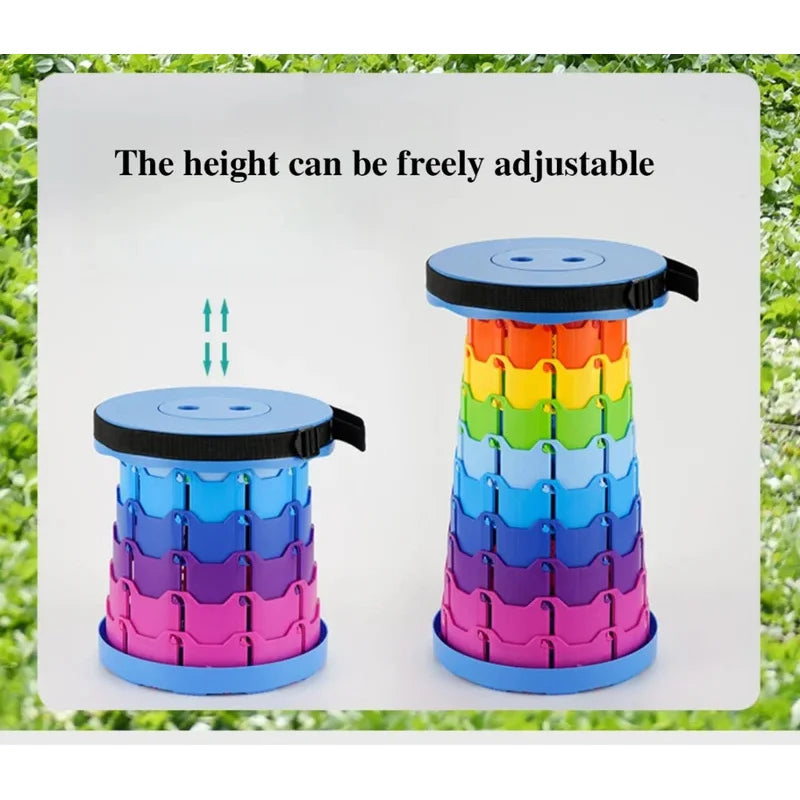Lightweight Foldable Telescoping Stool - Premium Portable Design for Camping, Fishing & Travel