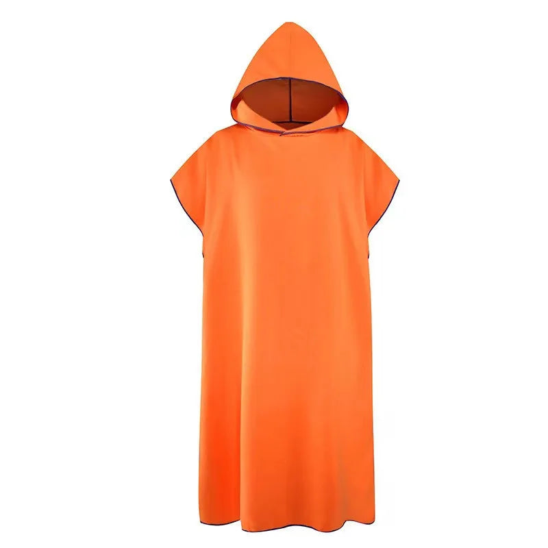 Quick Dry Microfiber Hooded Changing Robe - Beach Towel Poncho for Swimming, Travel & Sauna (Men & Women)