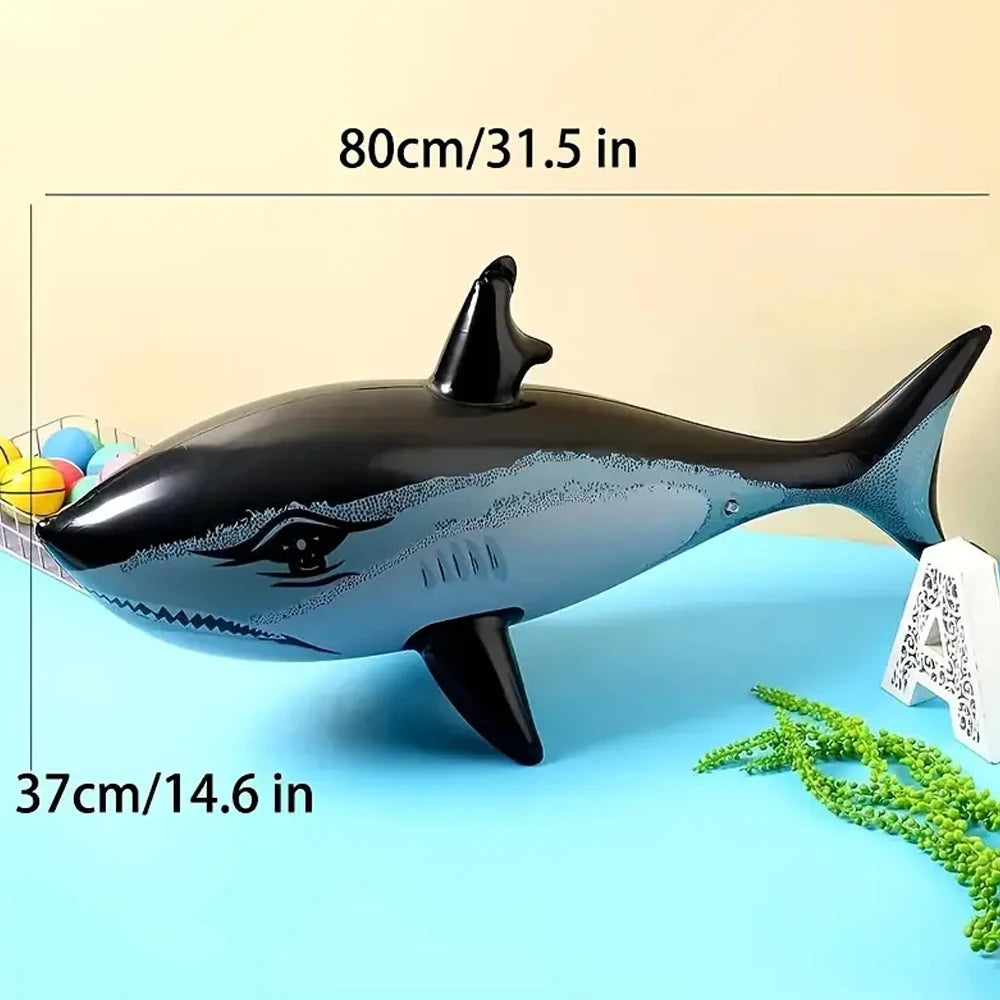 Inflatable Shark Pool Toy - Single Piece Beach Swimming Game Water Sports Gift
