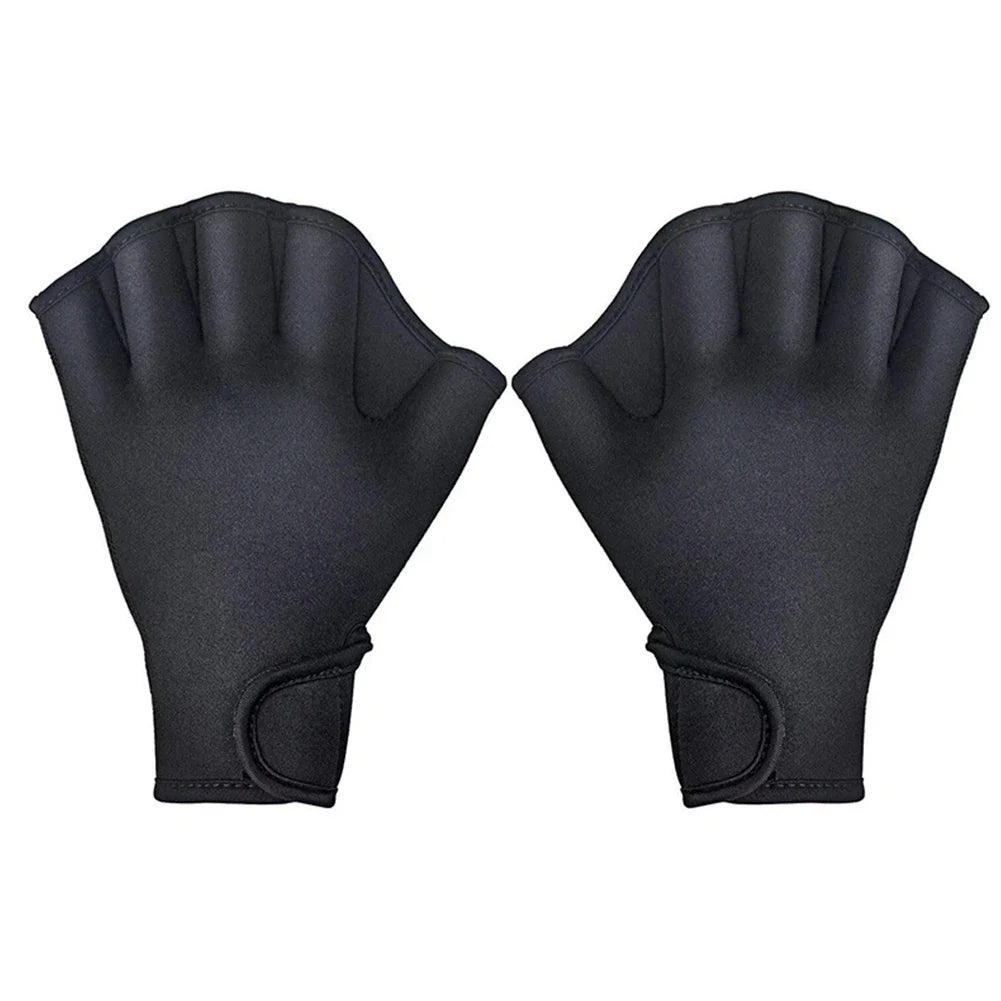 Swimming Training Hand Paddles & Webbed Gloves - Water Sport Fins Flippers for Adults & Children