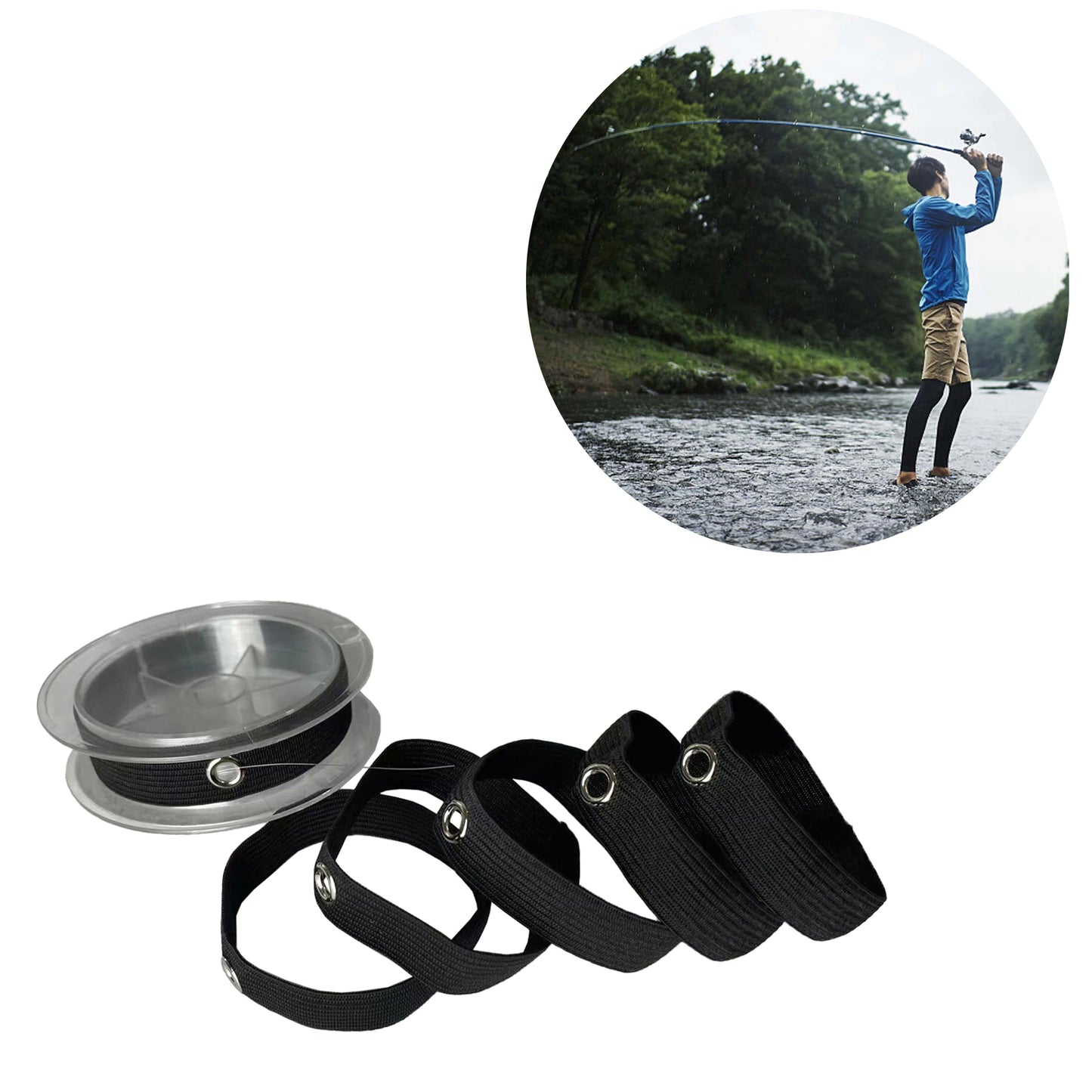 Fishing Line Management Kit (6pcs) - Spool Belt Control System with Line Holder & Reel Fixer - Universal Compatibility