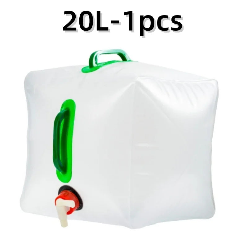 Large Capacity Portable Folding Water Container - Outdoor Camping Kettle & Plastic Bucket Equipment