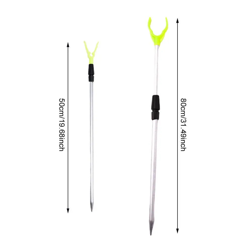 Telescopic Fishing Rod Holder - Adjustable 50-80cm Extending Bankstick Stand with Rod Rest Bracket for Fishing Accessories