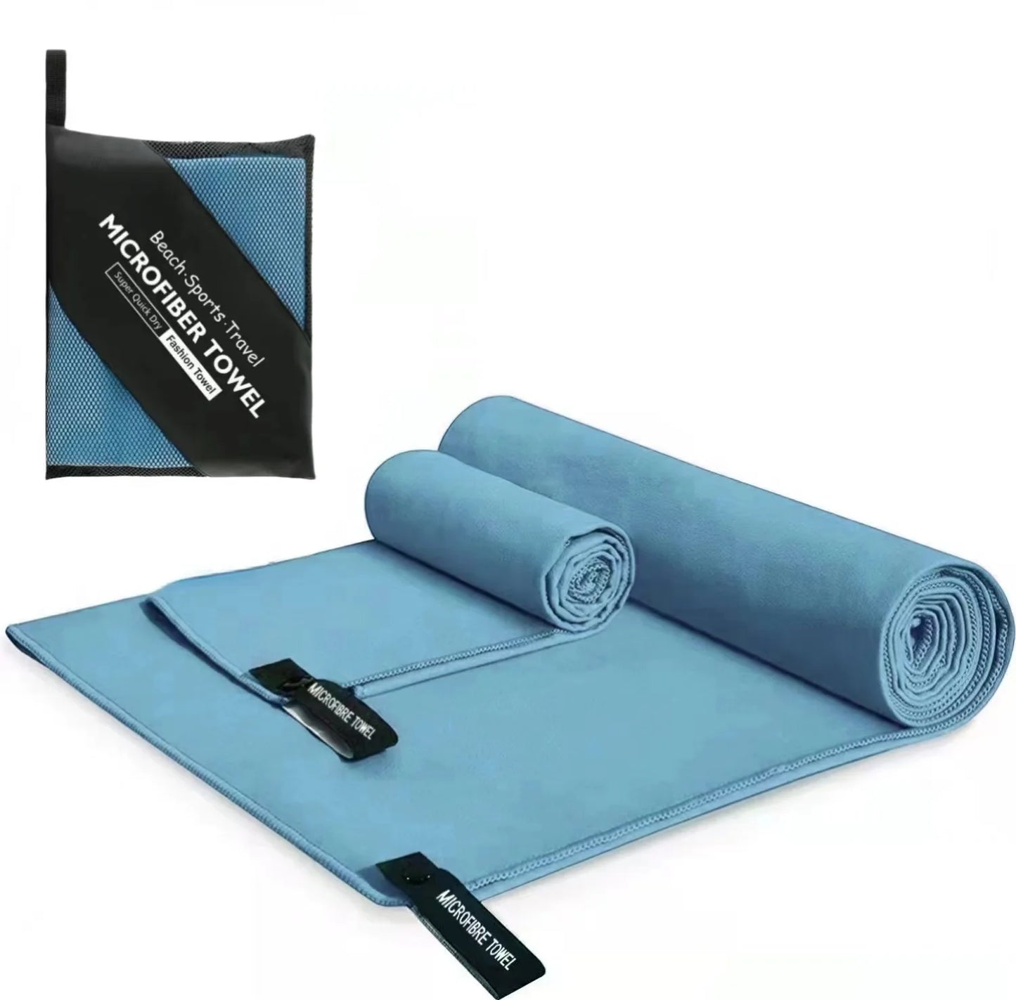 Ultralight Microfiber Sports Towel - Quick Dry Portable Beach Towel with Pocket for Swimming, Pool, Gym, Fitness & Yoga