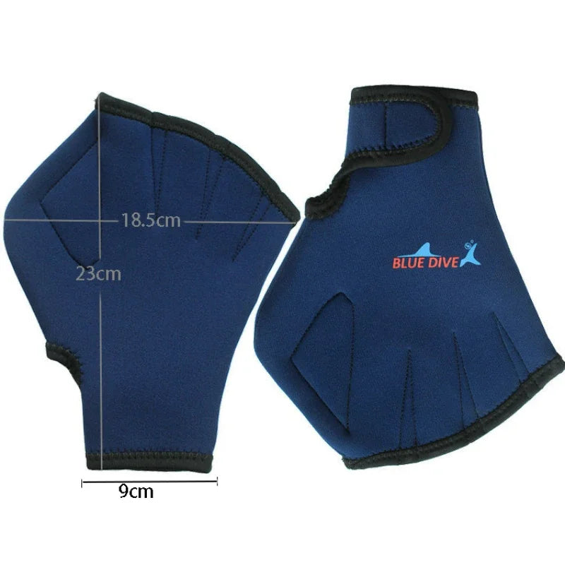 Swimming Training Webbed Gloves - Water Resistance Paddles for Aquatic Diving and Fitness