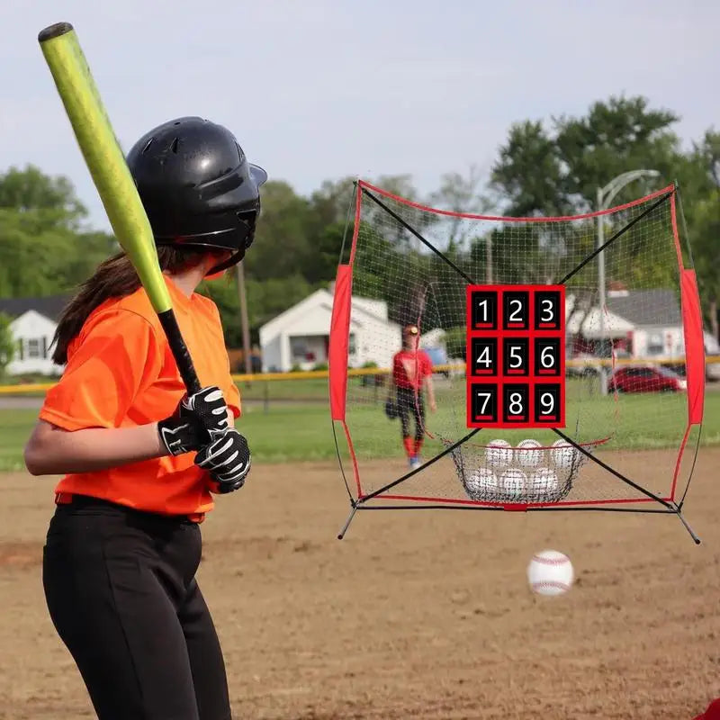 Professional Pitching Net With Strike Zone - Softball Accessories For Practice - Baseball & Softball Batting Aid - Pitching Strike Zone Target Net