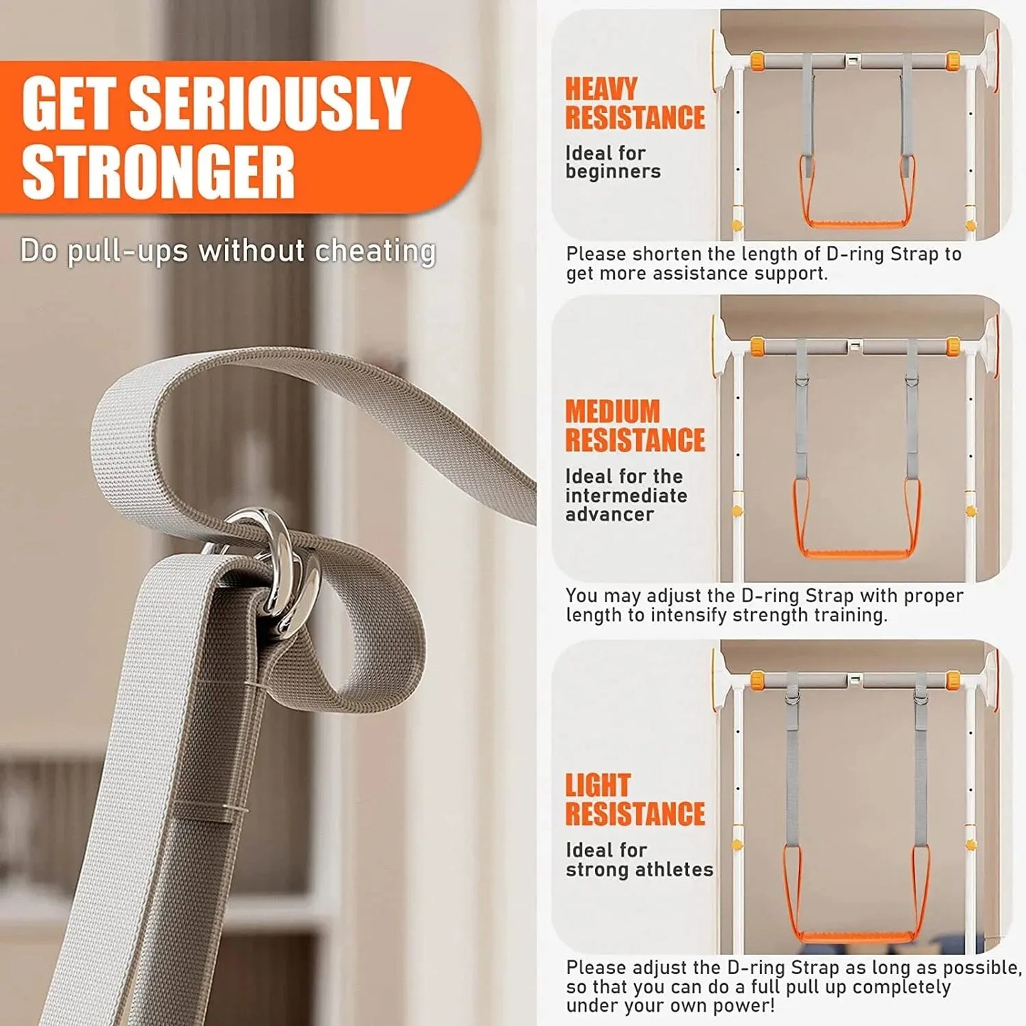 Pull-up Assistance Bands Set - Resistance Strap for Pull-ups Assist for Men & Women - Hanging Training Chin-up Workout Body Stretching