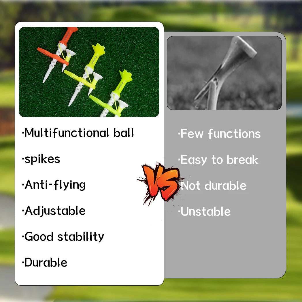 Magnetic Golf Tee Set - Adjustable Height Mother-Child Design | 1-4 Pieces Available | Multifunctional Guide Tees in 4 Color Options