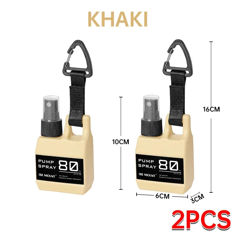 Portable 80ml Spray Bottle - Outdoor Cosmetic Container for Alcohol & Perfume with Backpack Hook - Camping Hiking Gadget