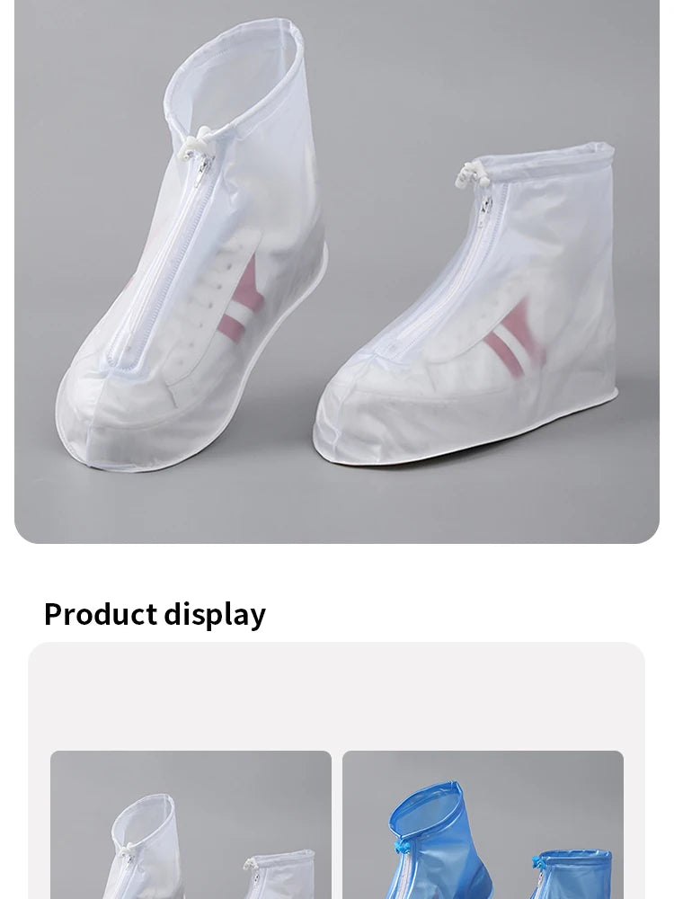 Waterproof Shoe Covers - Non-Slip Reusable Rain & Snow Boot Protectors with PVC Silicone Sole for Women & Men (1 Pair)