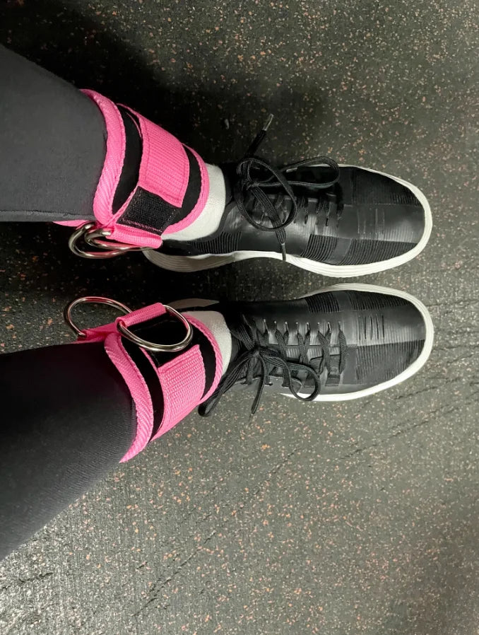 Professional Cable Ankle Straps - Double D-Ring Ankle Cuffs for Gym Workouts