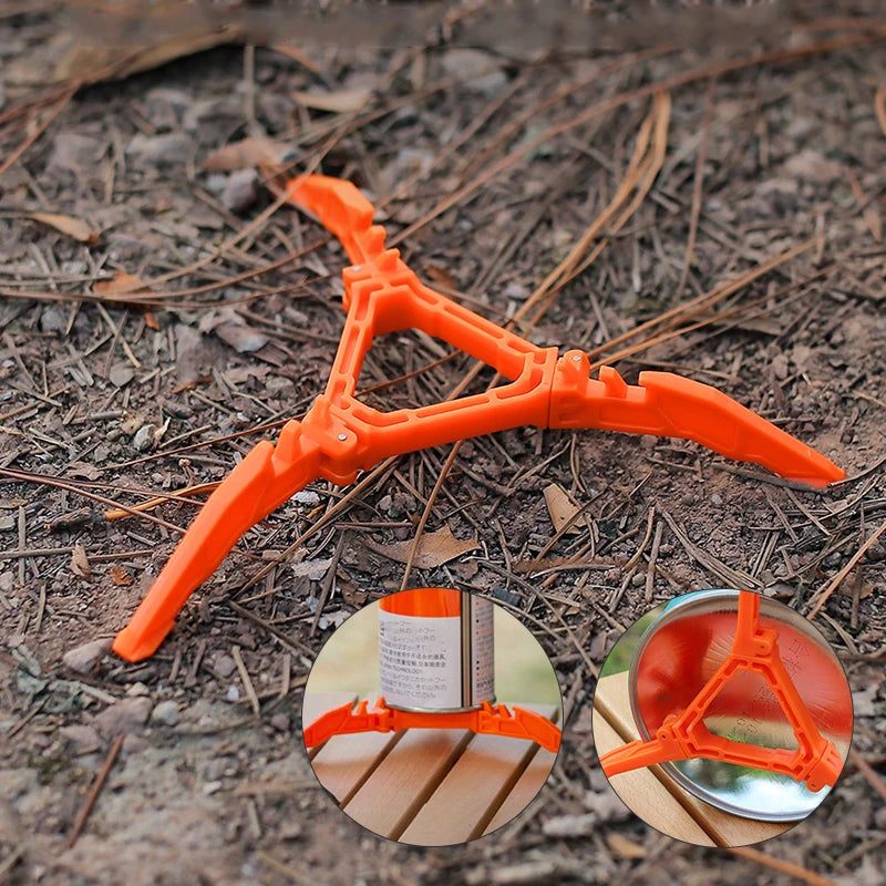 Universal Folding Gas Canister Tripod Stand - Portable Camping Stove Base Holder for Outdoor Gas Tank Support