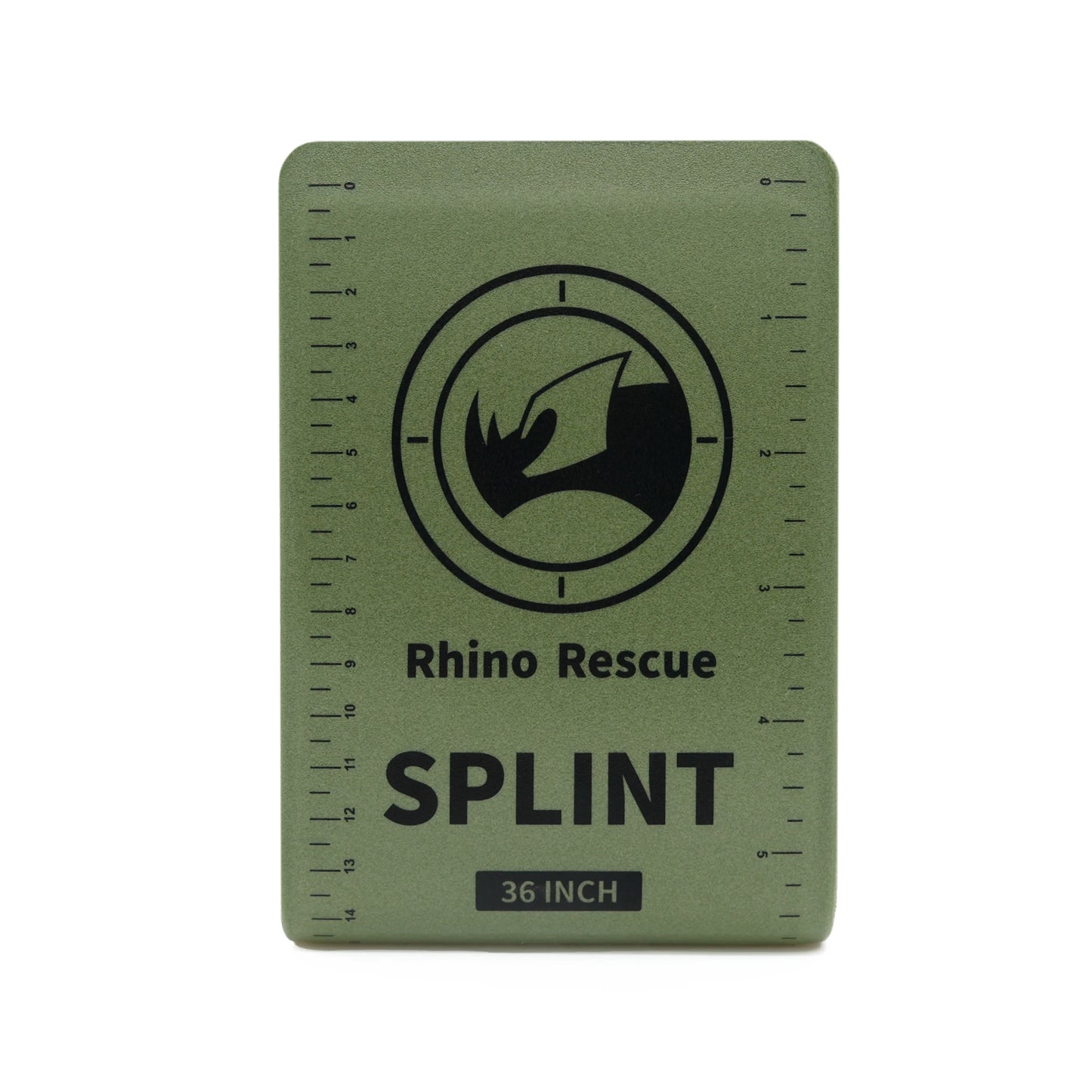 RHINO RESCUE Emergency First Aid Splint - 36" x 4.3" Green-Gray Bone Stabilizer for Camping, Hiking & Outdoor Emergency Kits