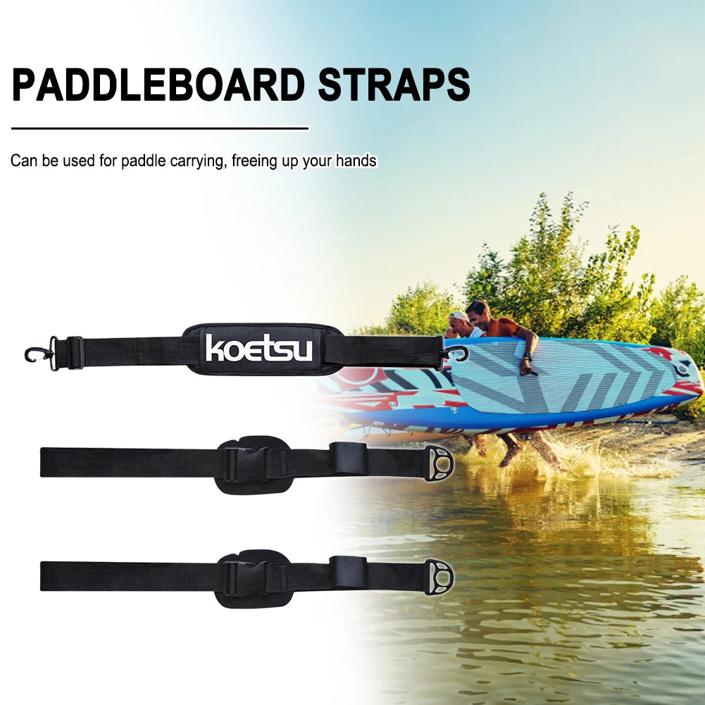 Adjustable Surfboard Shoulder Carry Strap - Stand Up Paddle Board Carrier Sling with Deck Bag