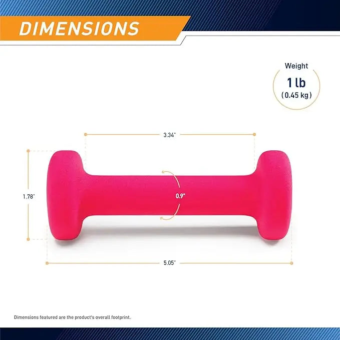 Colored Neoprene Dumbbells - Fuchsia - 1lb - Single