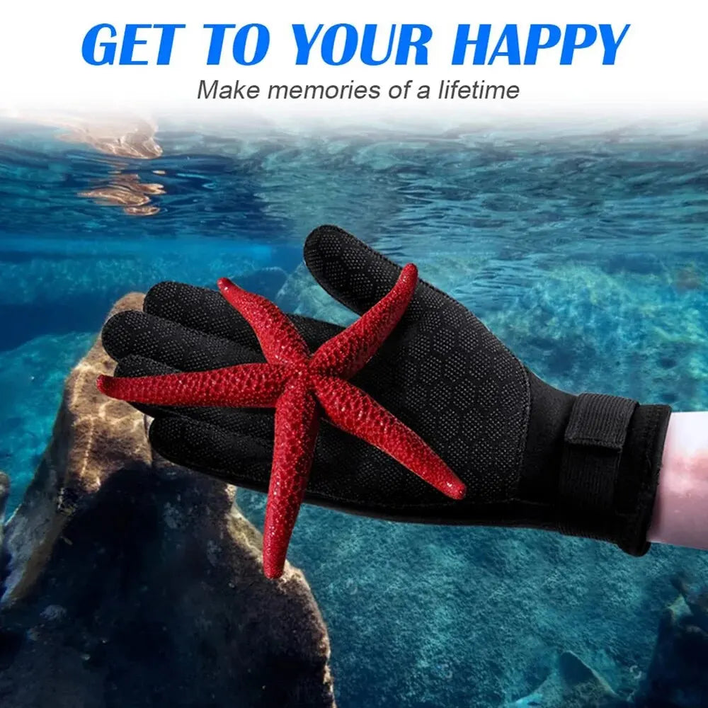 Premium 3mm Neoprene Thermal Gloves - Anti-Slip Water Sports Equipment for Scuba Diving, Surfing, Spearfishing, Swimming, Rafting & Kayaking
