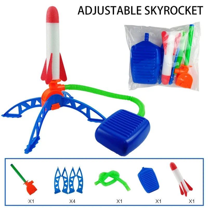 Kids' Outdoor Rocket Foot Pump | Air Pressing Soaring Rocket | Suit Jumps | Air Powered Rocket Launcher Game | Children's Toy | Gifts