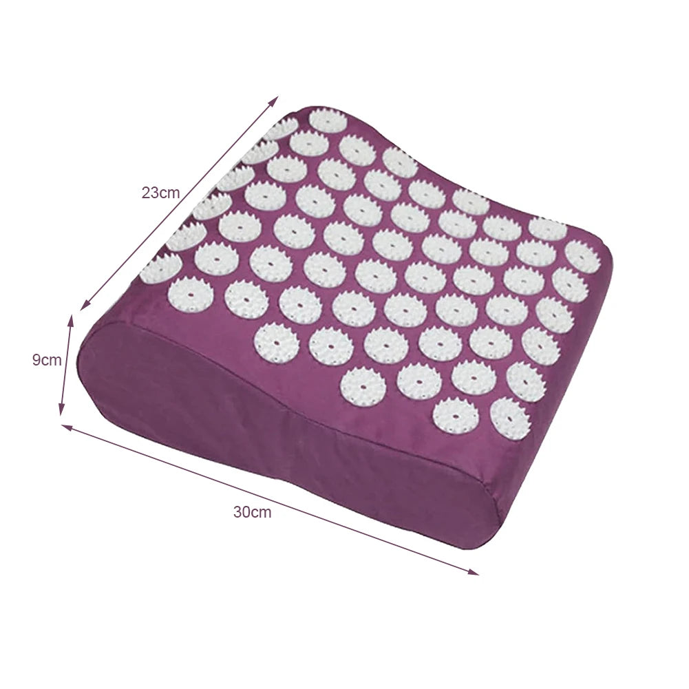 Rectangle Acupressure Back Pillow - Large Touchpoints for Lower Back Pain Relief, Washable Stress Relief Cushion