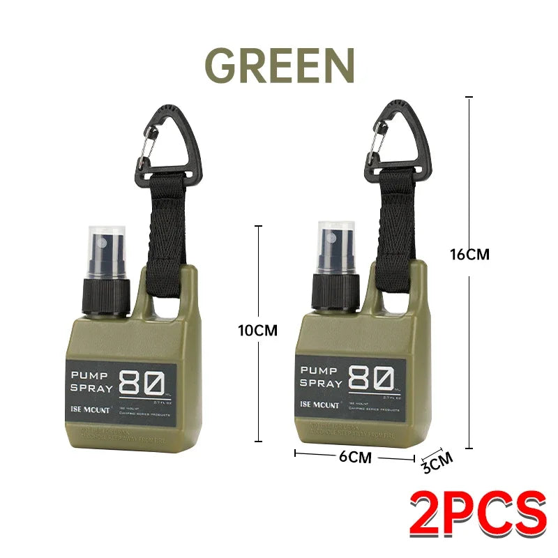Portable 80ml Spray Bottle - Outdoor Cosmetic Container for Alcohol & Perfume with Backpack Hook - Camping Hiking Gadget