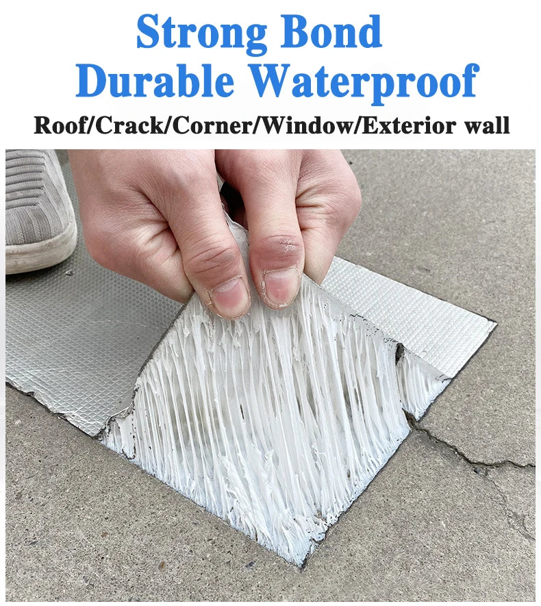Heavy-Duty Aluminum Foil Butyl Tape - Waterproof High Temperature Resistant Self-Adhesive Tape for Wall Pool Roof Crack Duct Repair