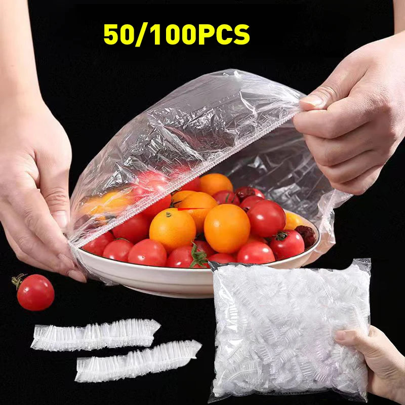 Elastic Food Storage Covers - Reusable Stretch Lids for Bowls & Plates, Durable Kitchen Food Saver Wraps