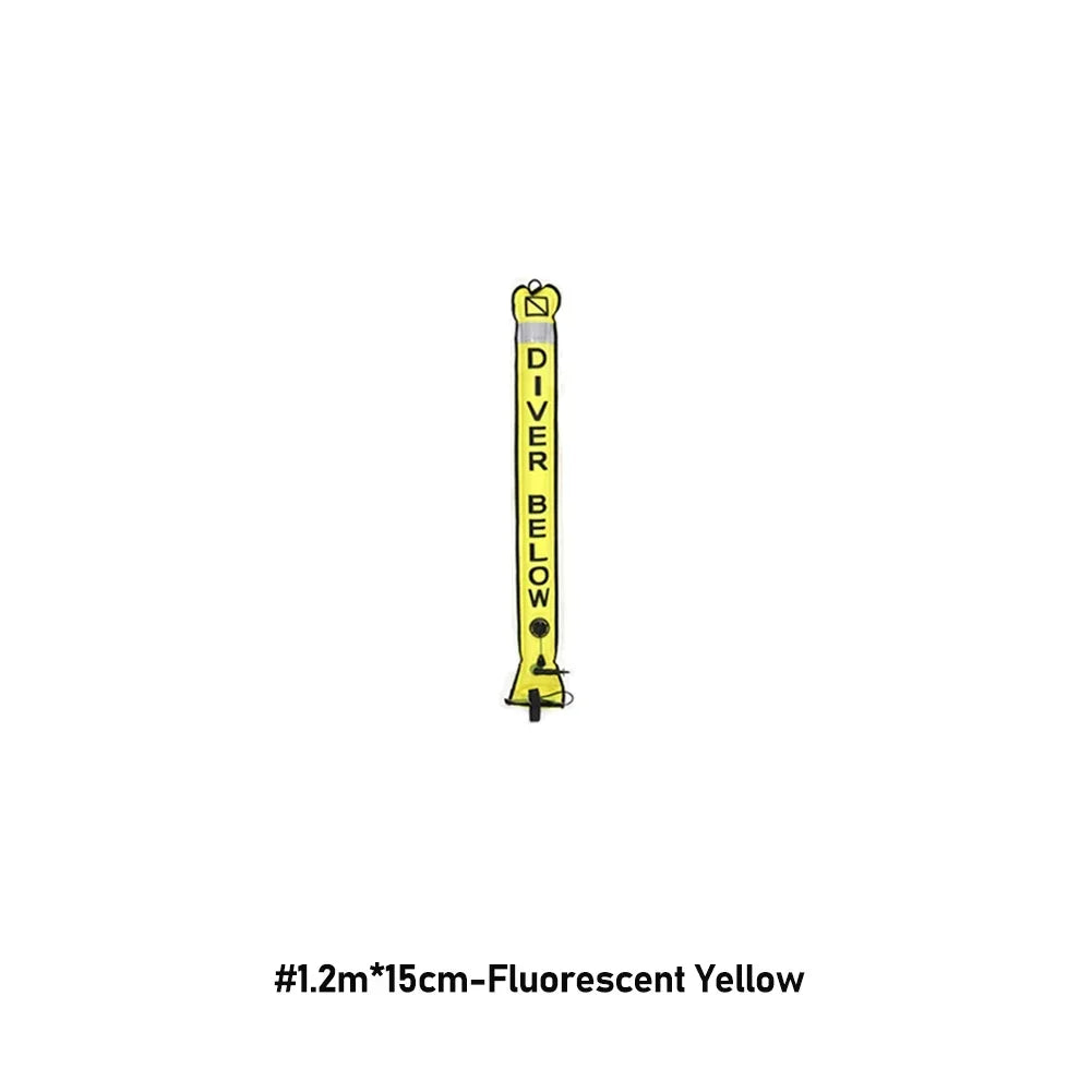 Professional Scuba Diving Safety Signal Tube - High Quality Inflatable Surface Marker Buoy (SMB) - 1.2M/1.5M/1.8M Diver Below Safety Sausage